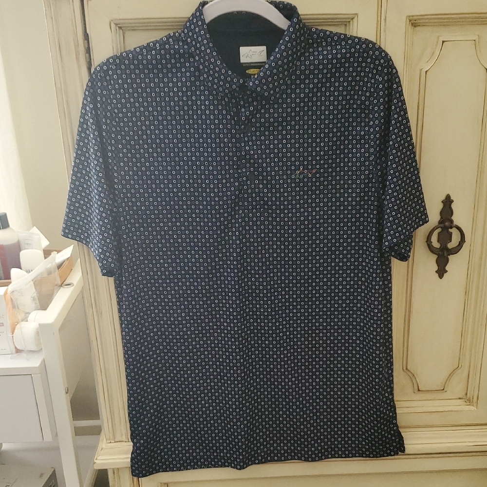 Greg Norman Collection Navy Geometric Shirt